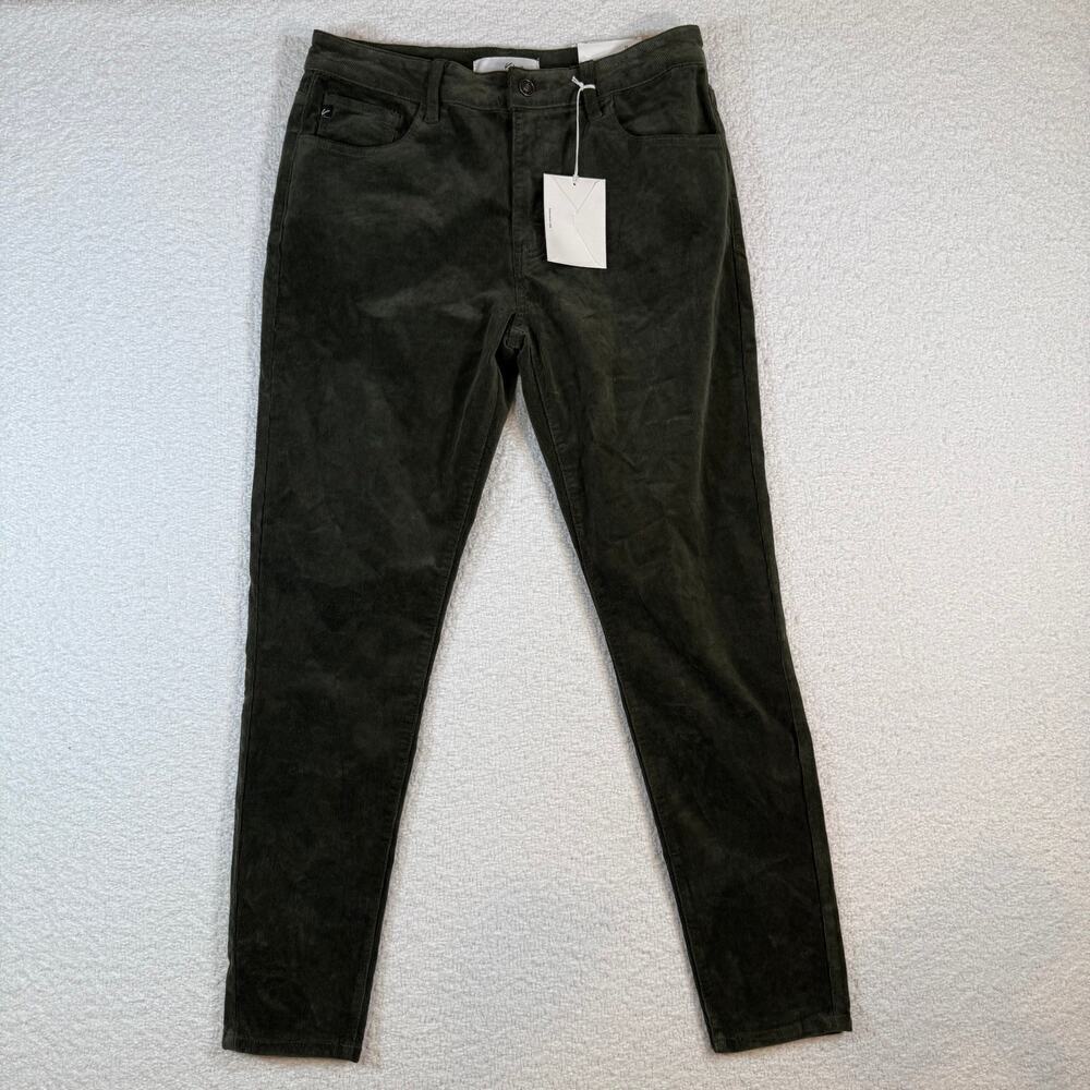 NWT Kancan womens green Corduroy jeans style KC6333OL size 13/30 skinny